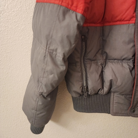 Powder Down Ski Wear Down Feathers Striped Puffer Jacket Mens sz Small - Picture 2 of 7